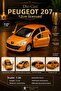 Peugeot 207 Orange Die-Cast Metal Model Car 1:36 Scale 12 cm Pull Back