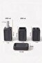 13891-3 Well Stoneware 4 Piece Bathroom Set Anthracite - 4