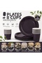 Cardboard Plate Cup Set 8 Plates 8 Cups Disposable Birthday Party Tableware Set |   Black, Green, and Gold Color Options - 7