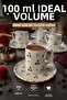6-Person Ceramic Coffee Cup Set with Round Presentation Plate Porcelain Turkish Coffee Cup Set - 4