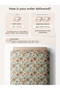100% Cotton Satin Fabric 100X155 cm Cream Background Orange Green Geometric Floral Pattern Decorative Patchwork Fabric - 3