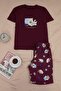 Men's Mürdüm Couple/Couple Regular Fit Cat Printed Summer Knitted Pajamas Set Tmnss26Pt00053 - 3