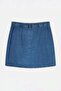 Dark Blue High Elastic Waist Mini 100% Cotton Non-Stretch Denim Shorts Skirt Tbbss26Ap00057 - 12