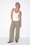 Oil Green Relaxed Fit Pocketed Elastic Waist Trousers Tdrss26Pl00025 - 4