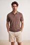 Dark Mink Regular/Normal Cut Special Yarn Premium Basic Knitwear Polo Neck T-Shirt Tmnss26Po00044 - 2