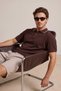 Kahverengi Regular Jakarlı Kumaş Triko Bant Polo Yaka T-shirt TMNSS26PO00020