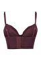 Bordo Micro Dantelli İp Askılı Ekstra Dolgulu/Push-Up Büstiyer Örme Sütyen THMAW24SU00022 - 12