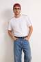 White Off-Shoulder Regular Fit Stripe Detailed 100% Cotton T-Shirt Tmnss26Ts00078 - 3