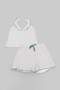 White Polka Dot Ruffle Strap Knitted Large Size Pajama Set Tbbss26Ai00104 - 5