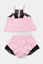 Pudra Dantelli İp Askılı Saten Şortlu Dokuma Pijama Takımı THMSS22PT0269 - 5