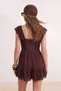 Teen Kahverengi Ruffled Chiffon Lined Mini Woven Dress Twoss26El00522 - 3