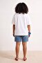 Ekru Kısa Kollu Nakışlı Tok %100 Pamuk Örme T-shirt TBBSS26BF00102 - 4