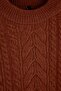 Tan Soft Textured Hair Braided Knitwear Sweater Twoaw21Kz0109 - 6