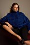 Navy Blue Oversize Suede Coat Twoaw27Mo00015
