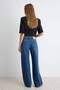 Premium Koyu Mavi DÖKÜMLÜ Normal Bel Wide Leg Geniş Paça Jeans TWOAW27JE00095 - 7