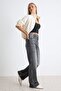 Antrasit Az Esnek Yüksek Bel Wide Leg Geniş Paça Jeans TWOAW27JE00080 - 2