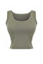 Haki Fırçalı Soft Kumaş Örme Spor Üst/Bluz THMSS26BZ00008 - 4