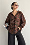 Leopard Patterned Oversize Women's Shirt