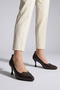 Brown Genuine Leather Short Heeled Shoes Stiletto - 4