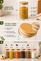 Set of 6 Vacuum Glass Jars with Bamboo Lids 1440 ml |   Large Size Food & Grain Storage Container - 3