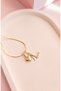 Xuping Necklace Women's Gold Color L Letter and Heart Zircon Stone Steel Necklace - 2