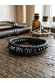 Father's Day Special Black Natural Stone Knitted Model Men's Leather Bracelet - 5