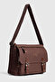 Gk72 Canvas Messenger Bag Shoulder Bag School Bag with Laptop Compartment Coffee - 4