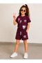 Girls' Printed Shorts Set - Cotton Short Sleeve T-Shirt and Elasticated Shorts 2-Piece Summer Set - 2