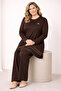 Women's Middle Age and Above Plus Size Kupra Tunic Pants Mom Set 25557 - 2