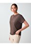 Acı Kahve Off-Shoulder Round Neck Knitted T-Shirt - 3