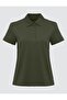 Khaki Straight Cut Shirt Collar Short Sleeve Knitted T-Shirt - 5