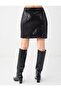 Black Relaxed Fit Regular Waist Sequined Knitted Mini Skirt - 6