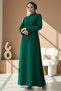 Zeral Stone Embellished Evening Dress 1200 - Emerald Green - 4