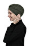 Crossed Combed Cotton Lined Khaki Ready-Made Turban Hijab Pool Cap Suitable for Medical Use - 2