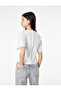 Zipper Detailed Cotton Crew Neck Short Sleeve T-Shirt - 3