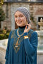 Dark Gray Ready-To-Wear Turban Hijab with Bun, Suitable for Medical Use - 9