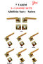 (7 SET) LUXURY ANKA ROZET HANDLE (3+1) CIRCLE SET ALBIFIRIN YELLOW - SATIN DOOR HANDLE ALUMINUM / STEEL