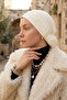 Buttoned Cream Ready-To-Wear Turban Hijab Bonnet Suitable for Medical Use - 7