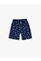 Palm Print Shorts: Cotton with Pockets, Waistband, Elastic, and Tie