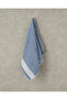 Ornate Stripe Cotton Yarn Dyed Face Towel Ecru - Blue