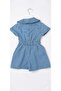 Retro Style Baby Collar Short Sleeve Denim Children's Jumpsuit - 4