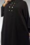 57023 Plus Size Snap on Pants Suit - Black - 2