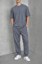 Men's 2-Thread Oversize Tie-Waist Summer Short Sleeve Track Suit - 2