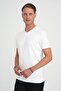 Comfort Fit Flexible Cotton V-Neck Plain White T-Shirt Ts 907 - 3