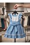 Girl's Gingham Patterned Woven Dress - 6