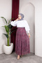 Asymmetrical Cut Ethnic Pattern Lined Tulle Hijab Skirt
