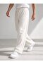 Men's White Ottoman Fabric Baggy Pants with Drawstring and Pocketed , Casual Summer Sweatpants - 5