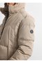 Beige Relaxed Fit Puffer Coat - 5