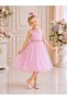 263 Girls' Tulle Evening Dress with Pearl Detail - 4