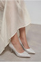 Women's Gray Stone Pointed Toe 7 cm Thin Heel Stiletto Evening Dress Heeled Shoes 1425 - 5